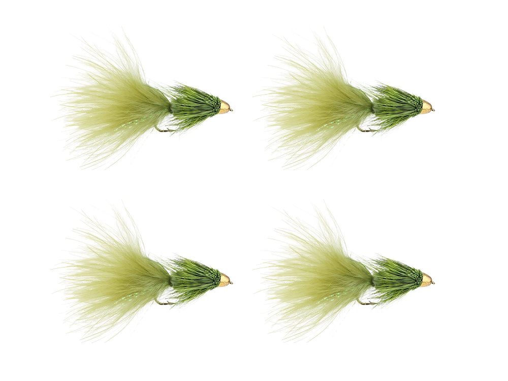 Wild Water cone head olive Wooly Bugger size 8, deep-water trout lure.