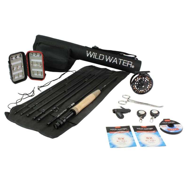 Wild Water Deluxe fly rod in 8ft 4-piece configuration ready for precise trout casting.