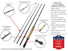 Wild Water deluxe reel with 85mm spool delivers smooth line control.