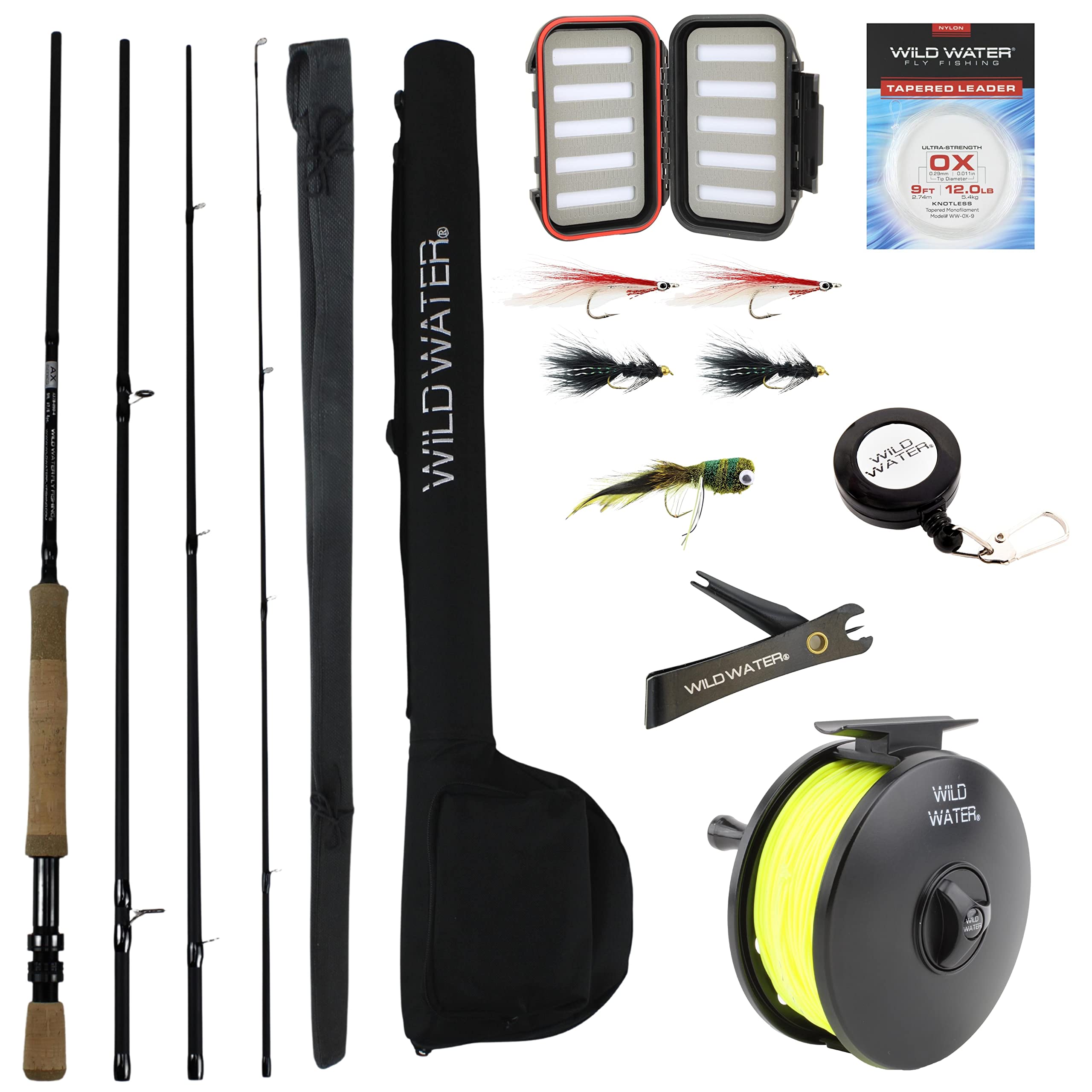Wild Water fly rod 9ft 4-piece setup ready for river casting.