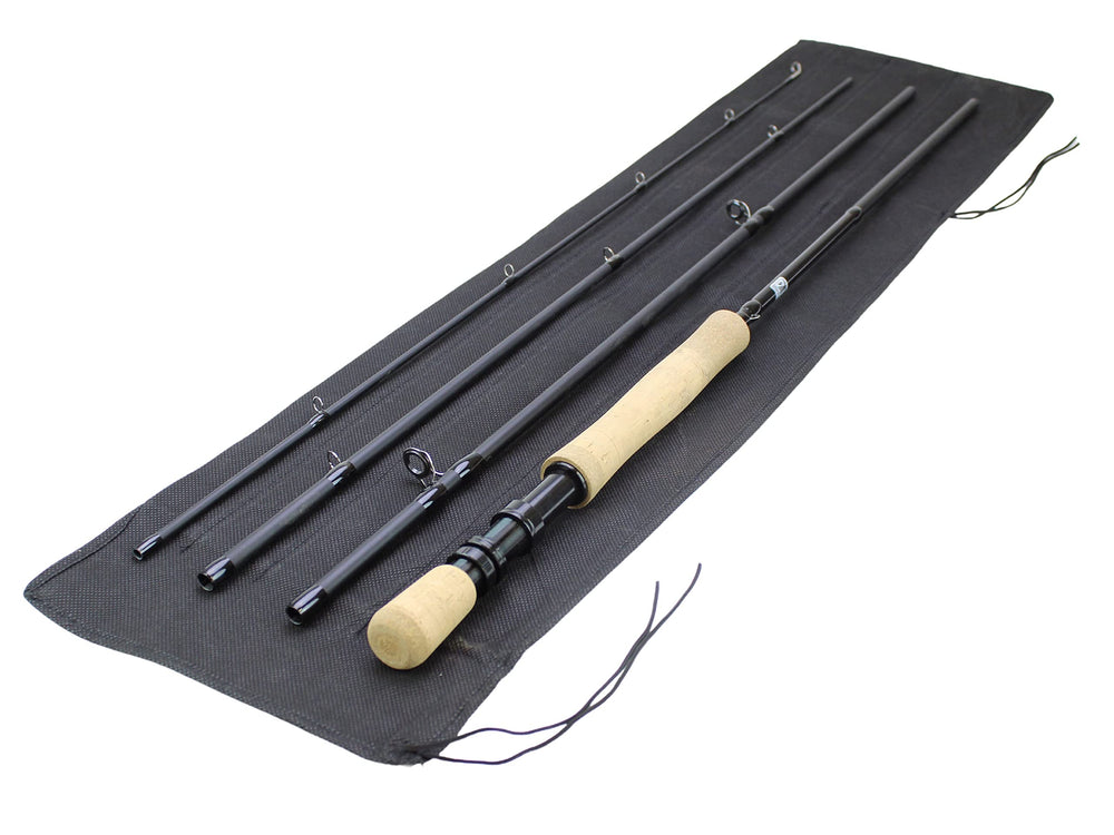 Wild Water 9ft 9wt grip close-up showing secure cork handle for comfort.