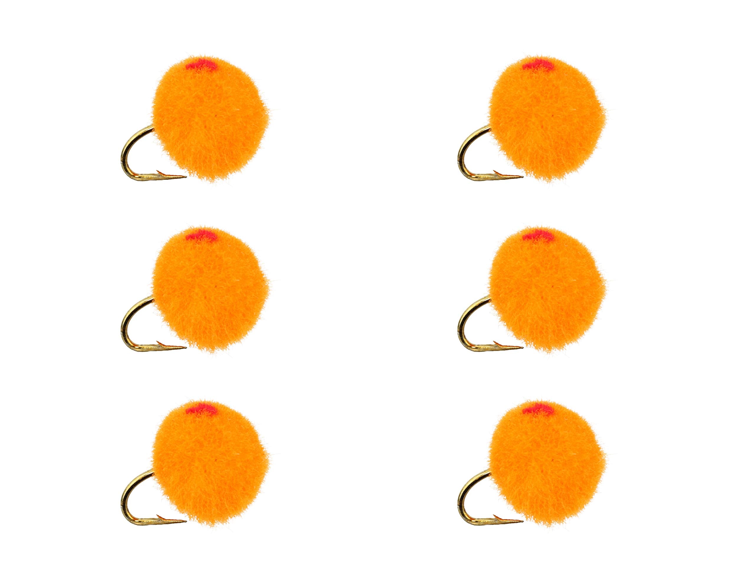 Wild Water orange egg fly size 12, pack of 6, ideal for trout in rivers
