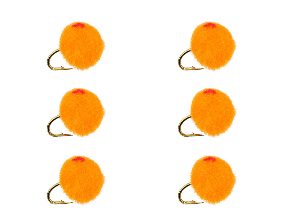Wild Water orange egg fly size 12, pack of 6, ideal for trout in rivers