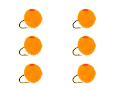 Wild Water orange egg fly size 12, pack of 6, ideal for trout in rivers