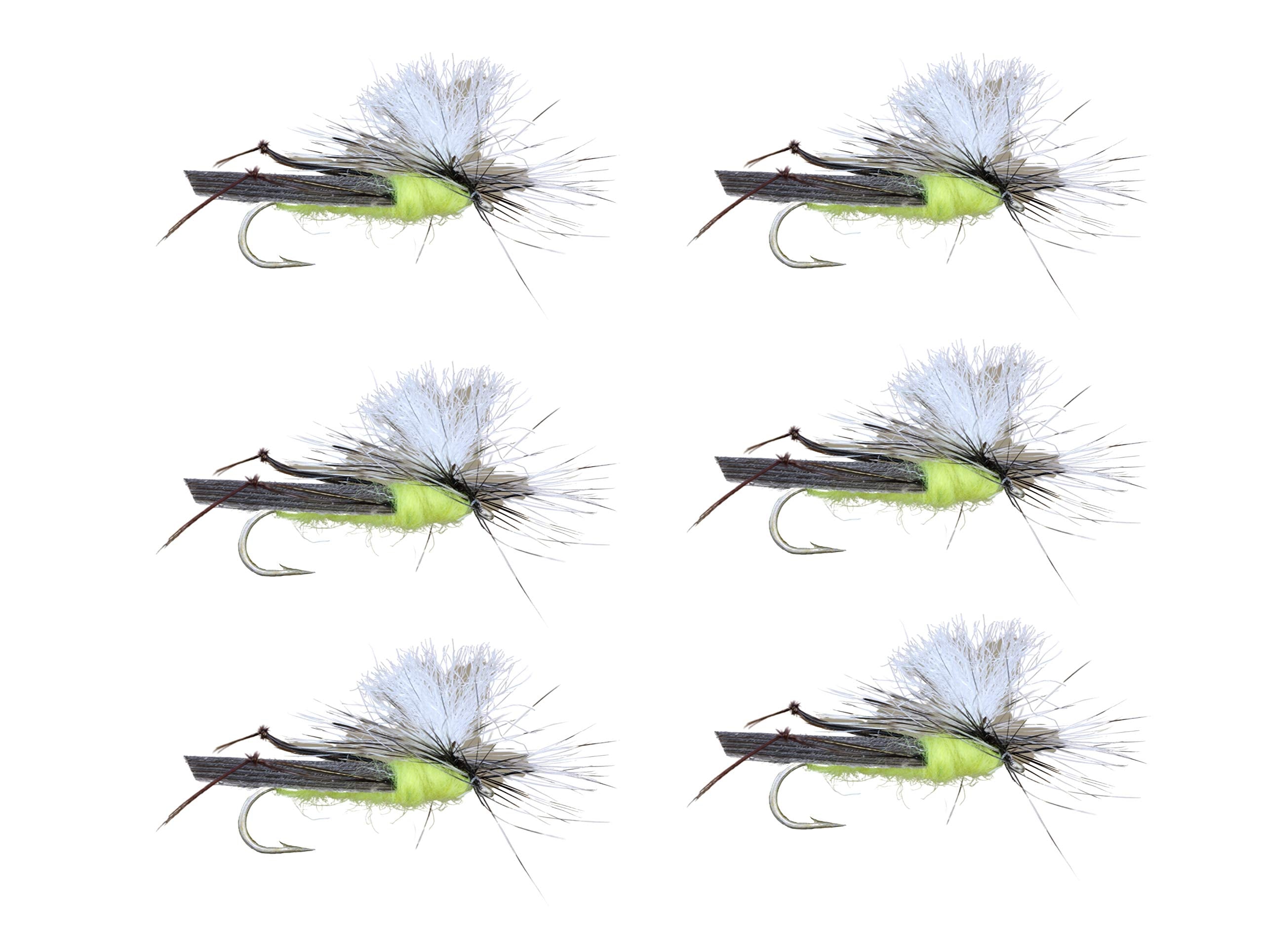 Wild Water parachute hopper dry fly size 12 resting on surface for surface feeding