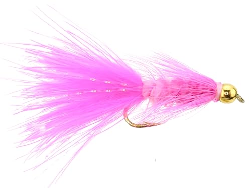 Wild Water pink woolly bugger close-up showing durable tying materials.
