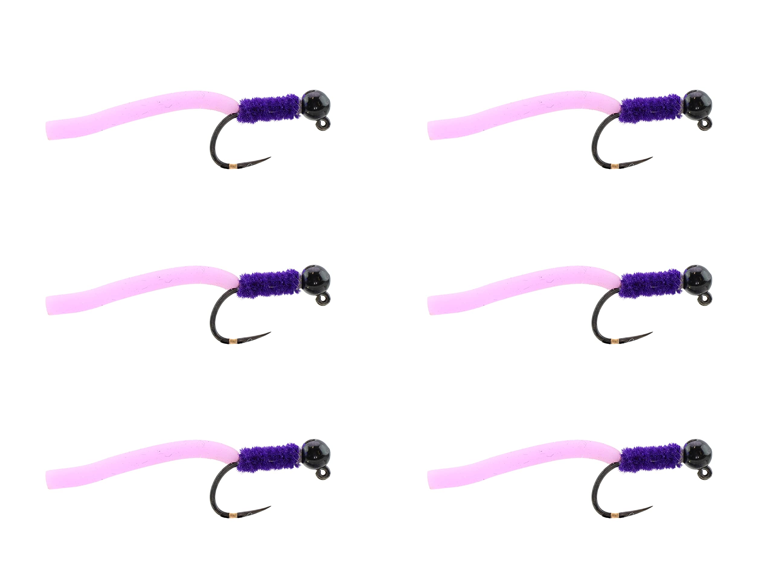 Wild Water Purple Squirmy Worm fly close-up showing lifelike worm pattern for trout.