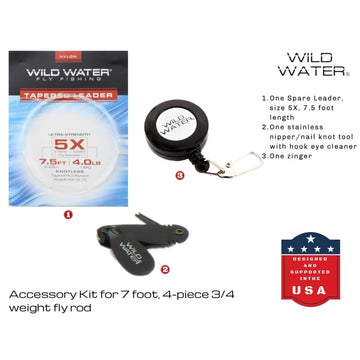 Wild Water rod case and reel bag simplify travel and storage after fishing.