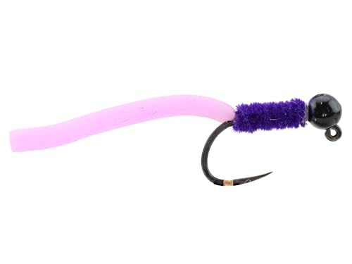 Wild Water Squirmy Worms tungsten bead head highlights fast sinking action.