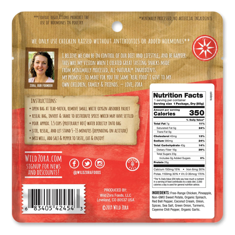 Wild Zora meals 4-pack backpack-ready highlights lightweight hiking dinners.
