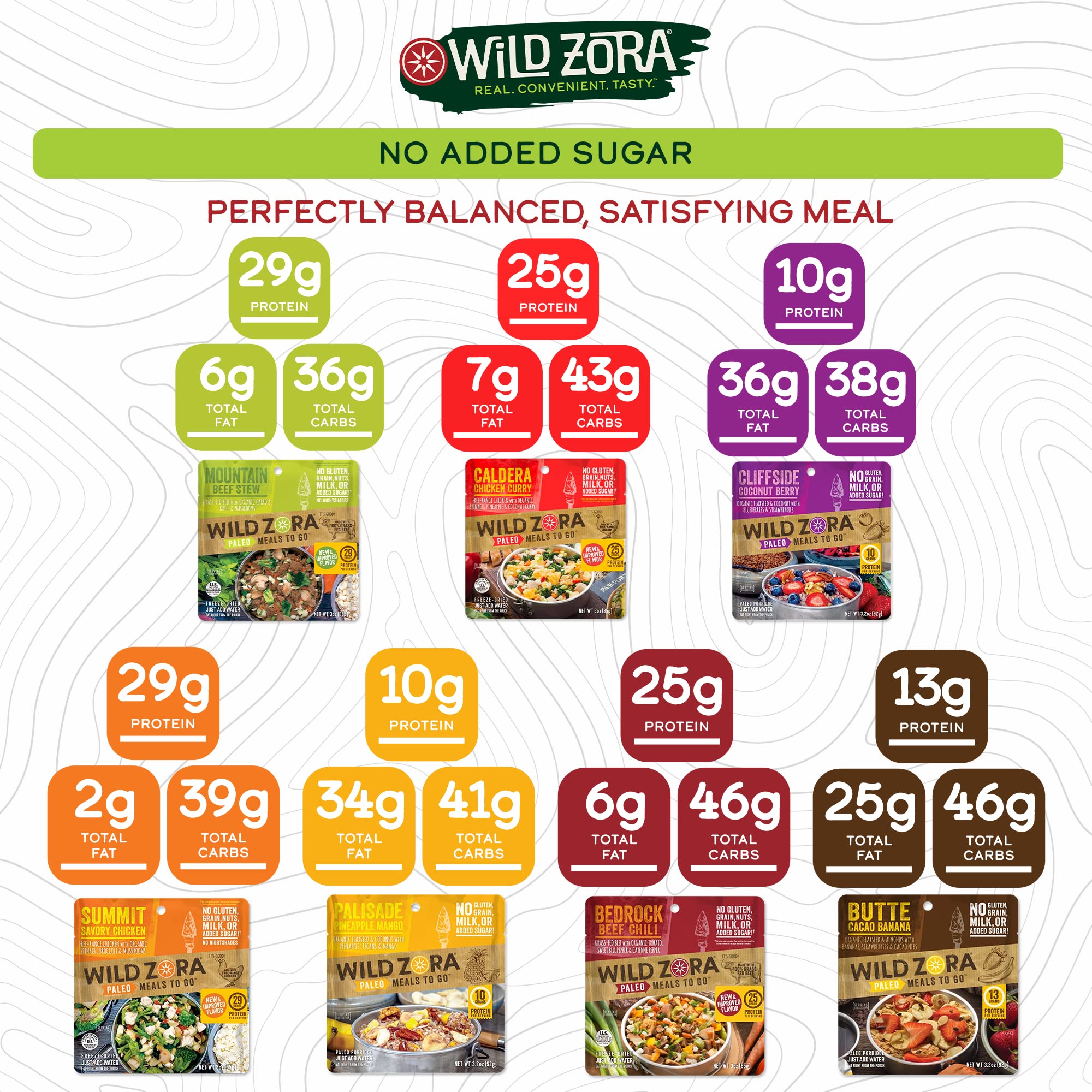 Wild Zora ready-to-eat dinner pouch for quick meals.