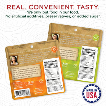 Wild Zora ready-to-eat meal pouch shows quick camping fuel.