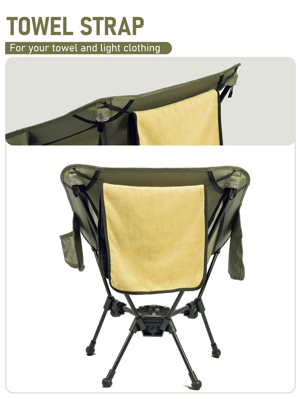WildCall chair features aerospace-grade aluminum frame for durable support.