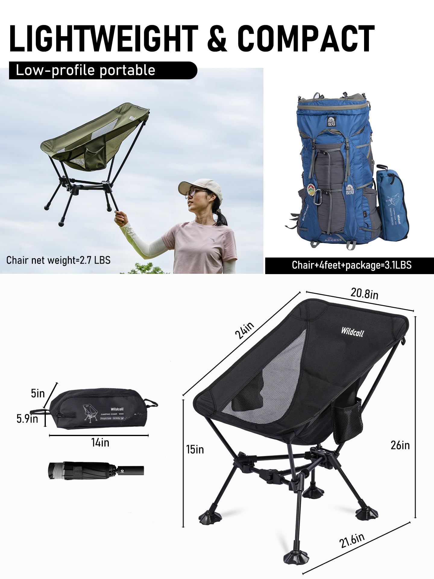 WildCall anti-sinking feet detachable; keeps you steady on sand and soft ground.