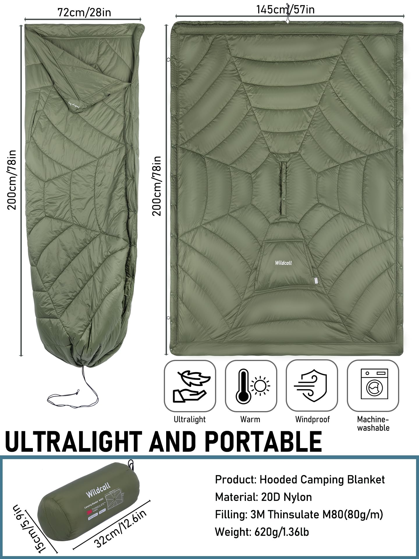 WildCall detachable hood design provides adjustable wind protection.