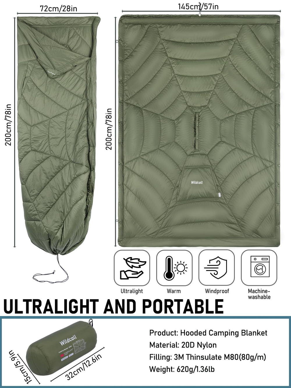 WildCall detachable hood design provides adjustable wind protection.