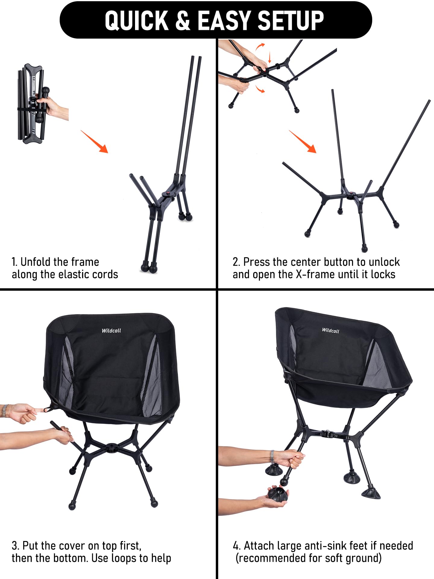 WildCall ergonomic-seat with breathable side mesh keeps you cool during long days.