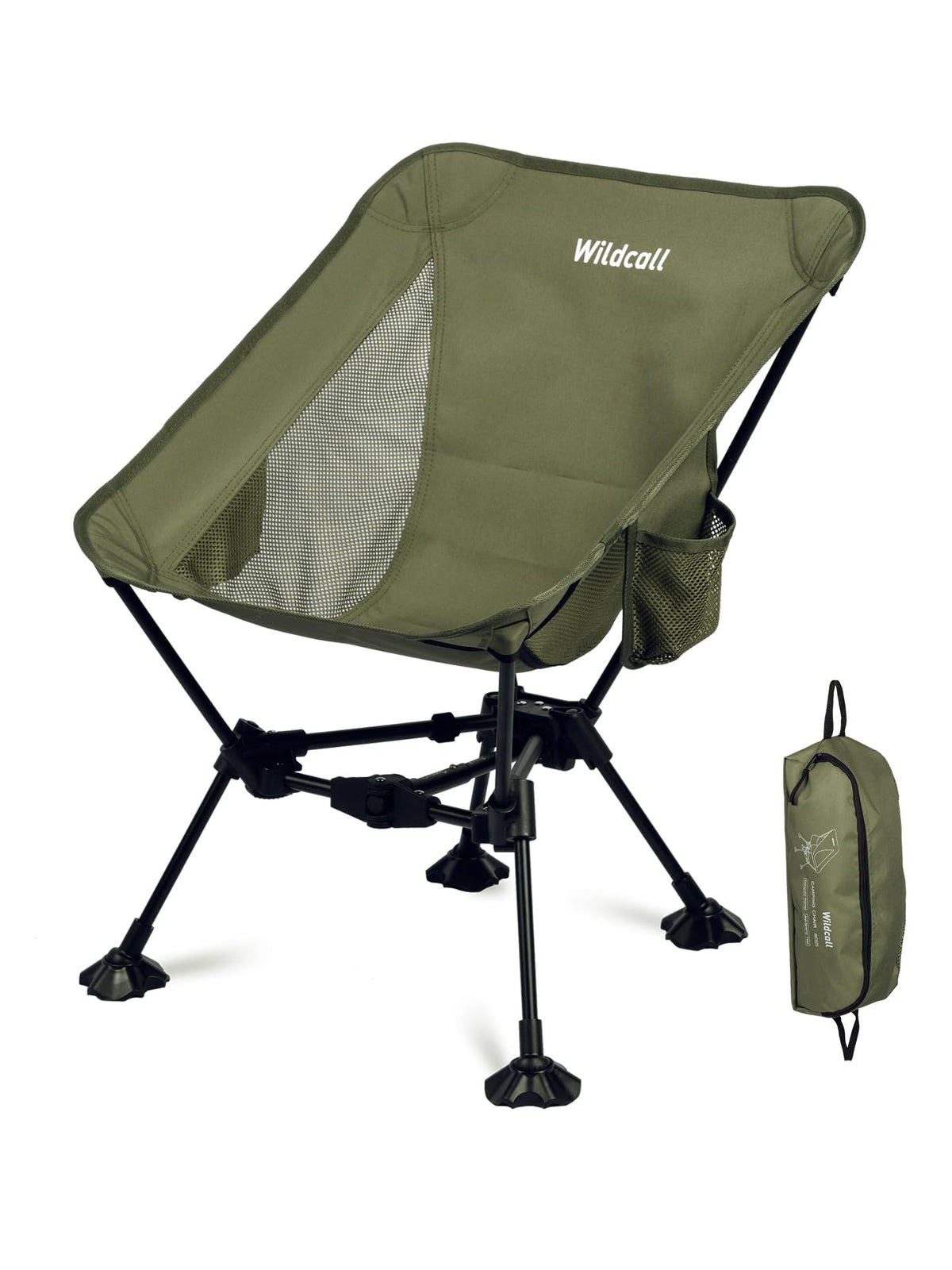 WildCall lightweight folding chair with anti-sinking feet for stable beach seating.