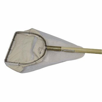 Wildco 425-D12 D-frame multifilment net with stainless steel ring, hardwood handle, and canvas shroud for snag-free viewing