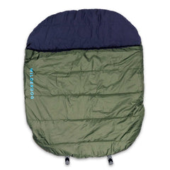 Wilderdog sleeping bag olive open flat shows roomy resting space for dogs on trips.