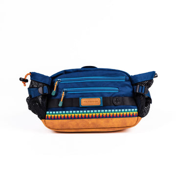 Wilderdog Mega Hip Pack Pacific Blue front view shows 3L capacity for essentials