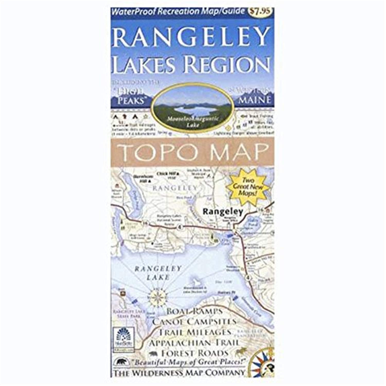 Wilderness Map Rangeley Lakes waterproof map guide for paddling trips and planning