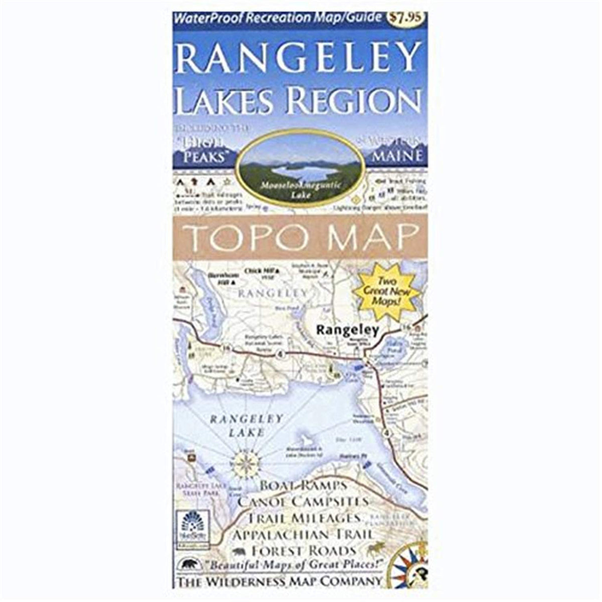 Wilderness Map Rangeley Lakes waterproof map guide for paddling trips and planning