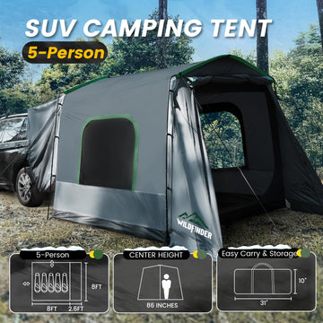 WildFinder SUV Tent side rectangle layout highlights roomy dimensions for groups.