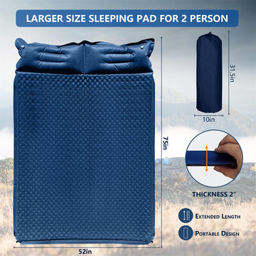 WILD FUN double sleeping pad packed compactly in its bag for backpacking and travel