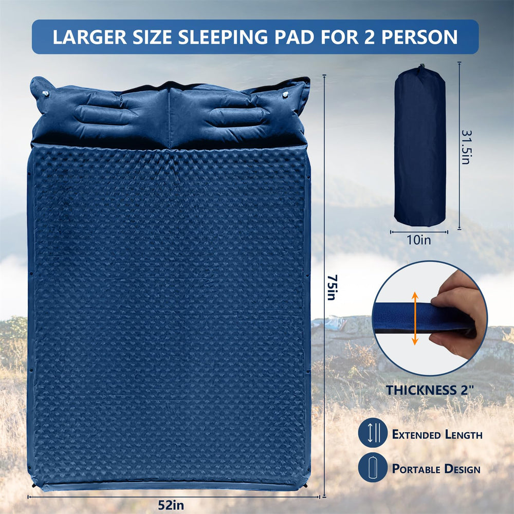 WILD FUN double sleeping pad packed compactly in its bag for backpacking and travel