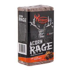 Acorn Rage Brick placed on ground attracting deer with time-release scent.