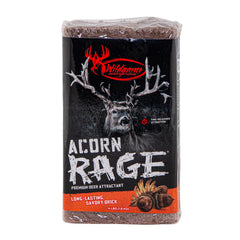 Wildgame Innovations Acorn Rage Brick packaging ready-to-use for deer attraction.