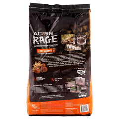 Wildgame Innovations Acorn Rage roasted soybean mix enhances palatability.