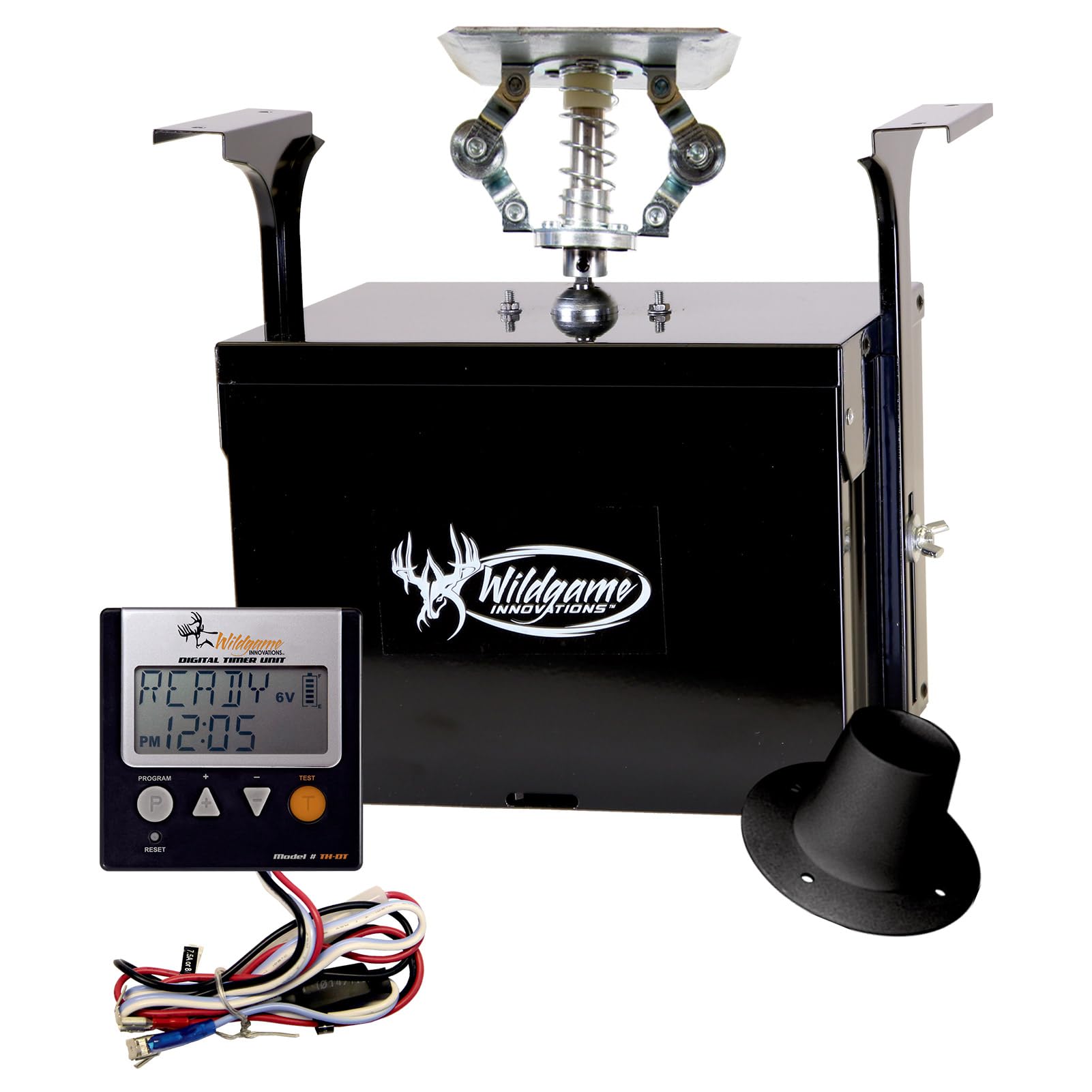 Wildgame Innovations Evolution Feeder digital control panel for precise timings to attract deer