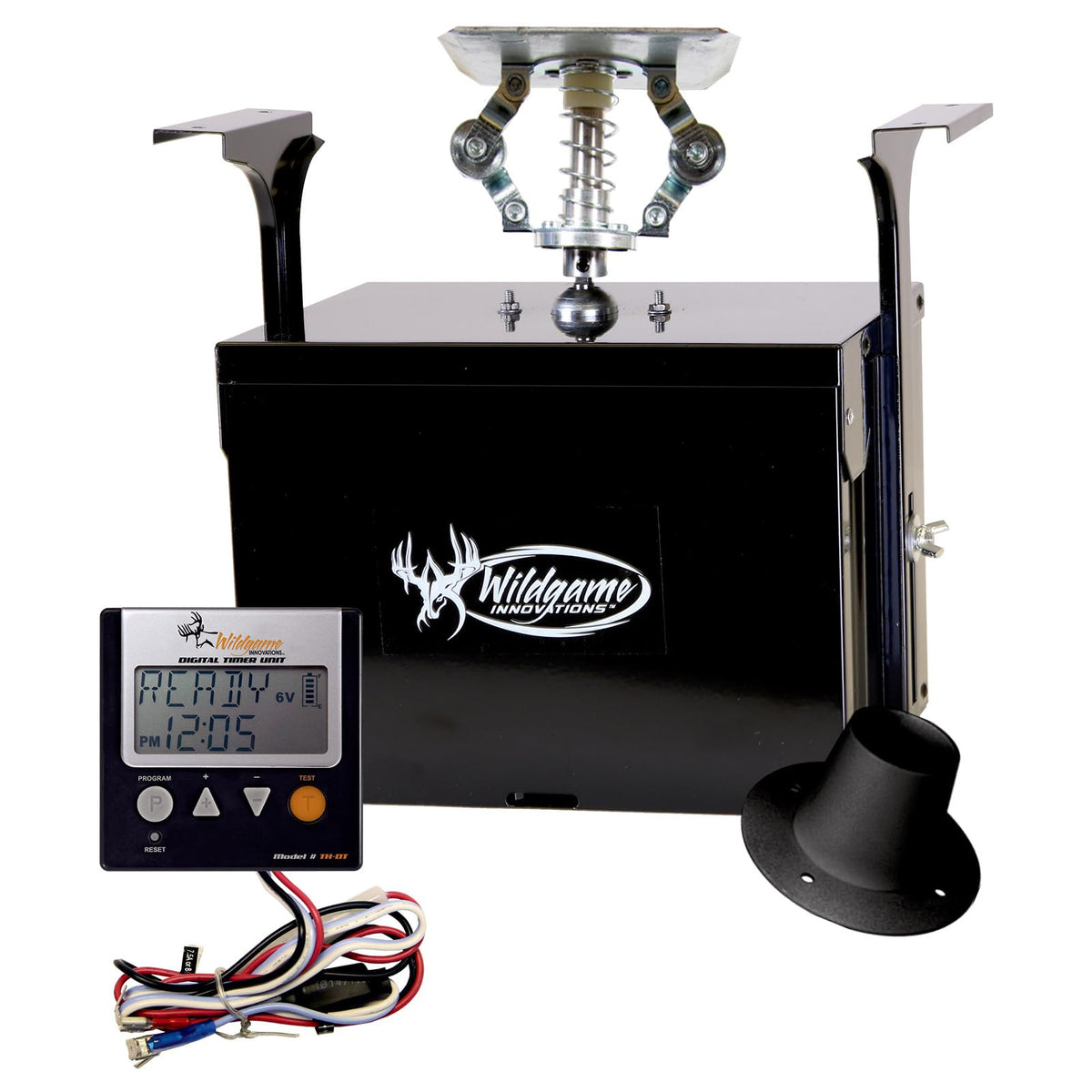Wildgame Innovations Evolution Feeder digital control panel for precise timings to attract deer