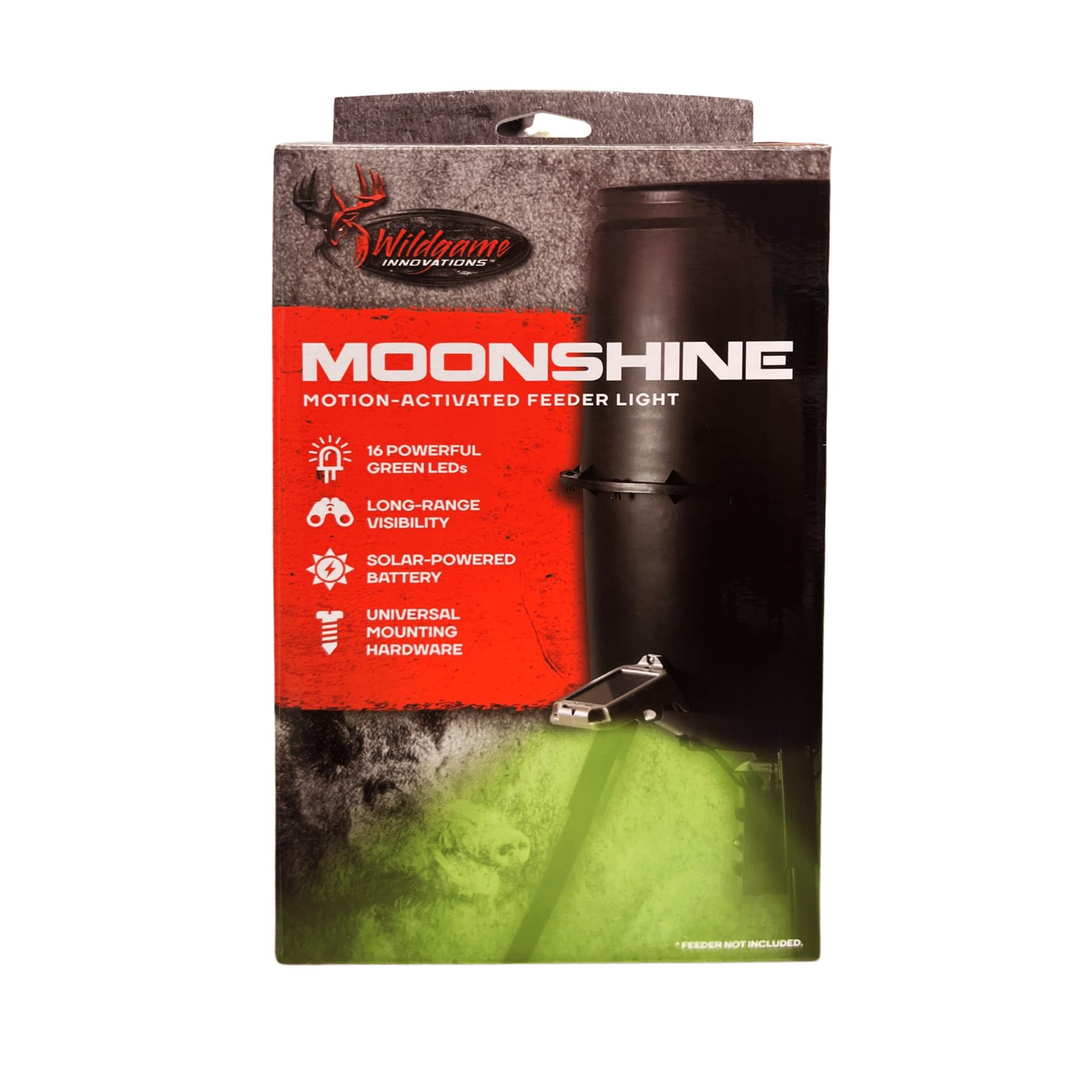 Wildgame Innovations Moonshine Feeder Light weather-resistant housing withstands outdoor hunting conditions