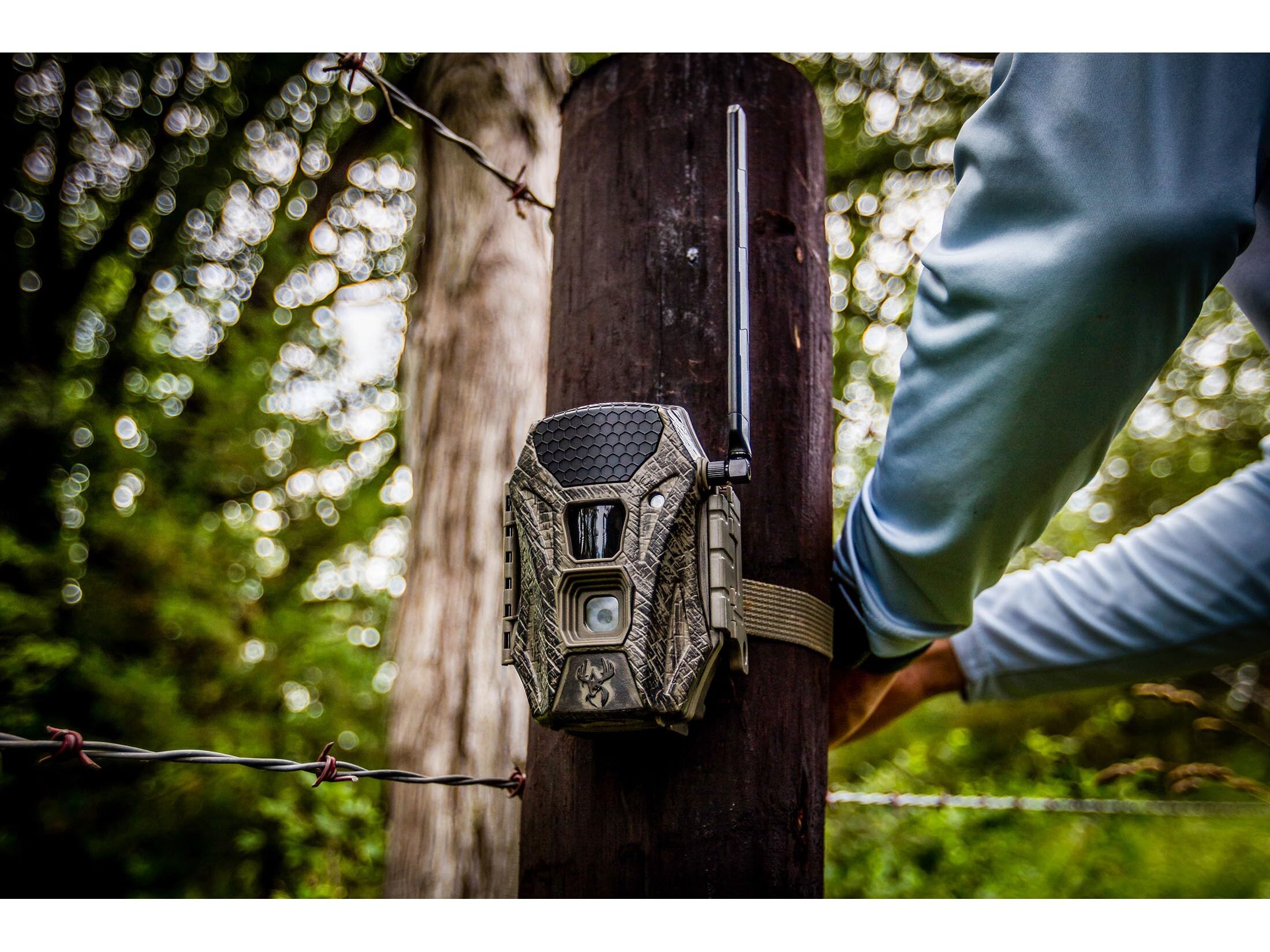 Wildgame Innovations Terra Xt camera side view highlights compact sensor for crisp wildlife photos.