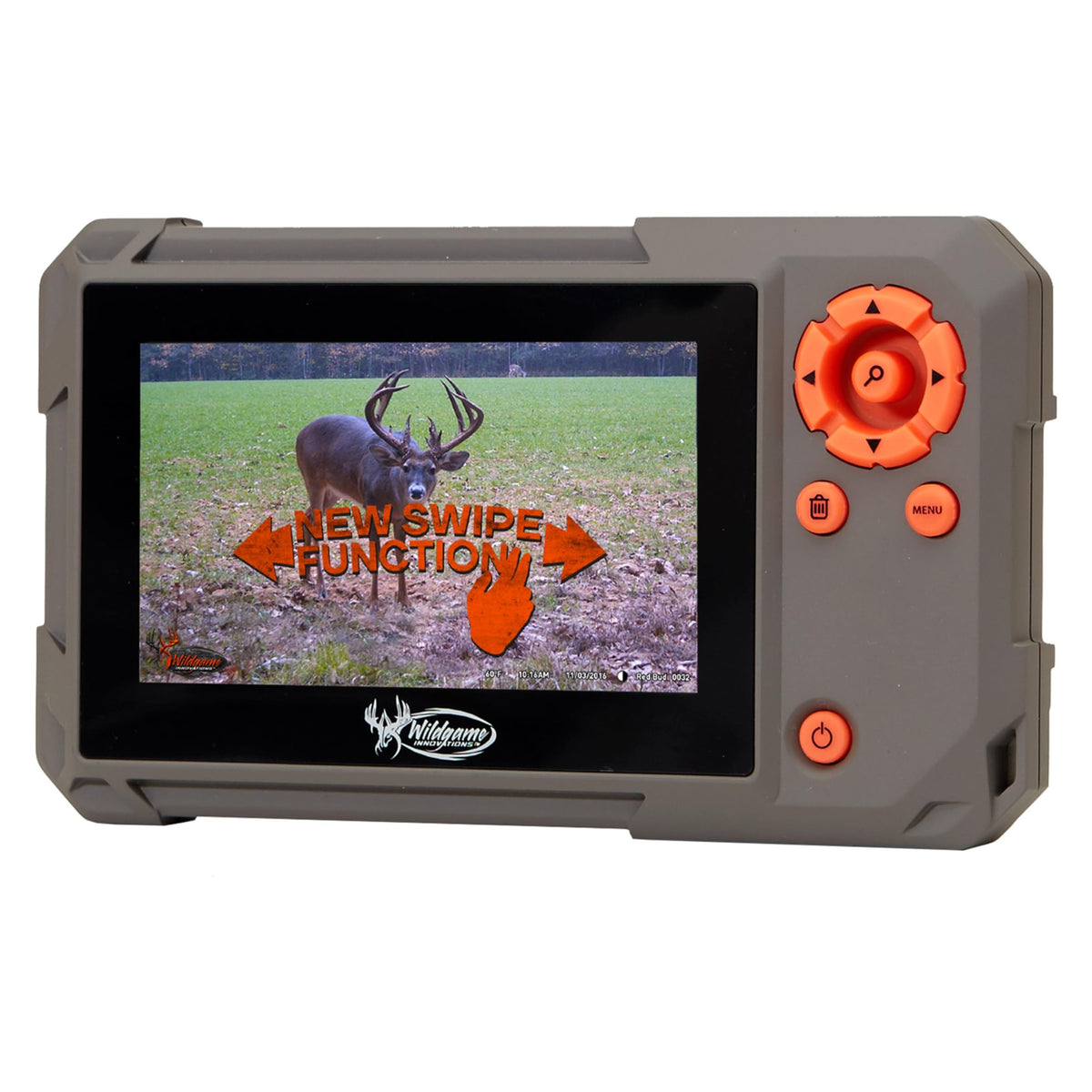 Wildgame Innovations Trail Pad Swipe display for quick in-field camera footage review.