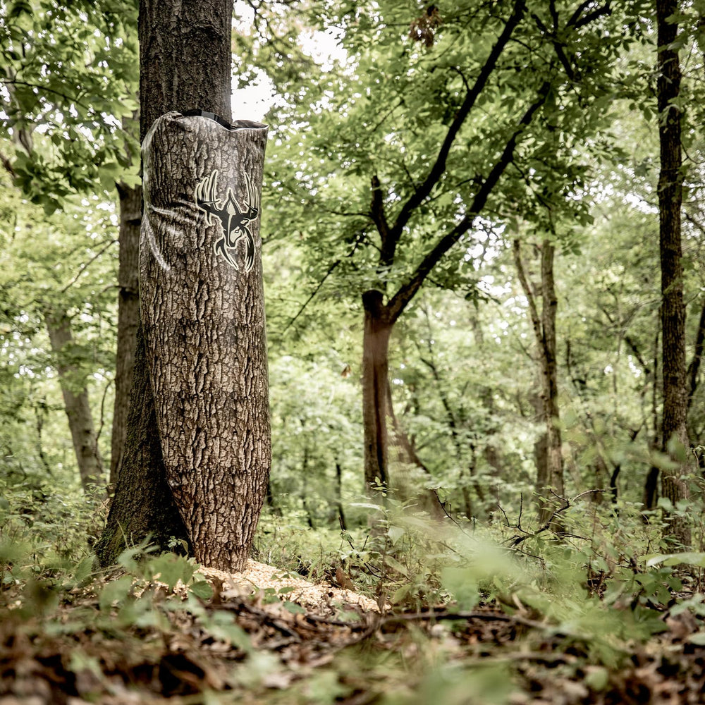 Wildgame Innovations Treehugger roll-top closure keeps feed secure during bad weather.
