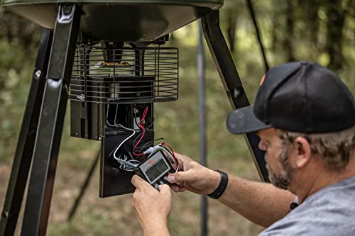 Mounting hardware included for secure Trophy Hunter installation on a feeder.