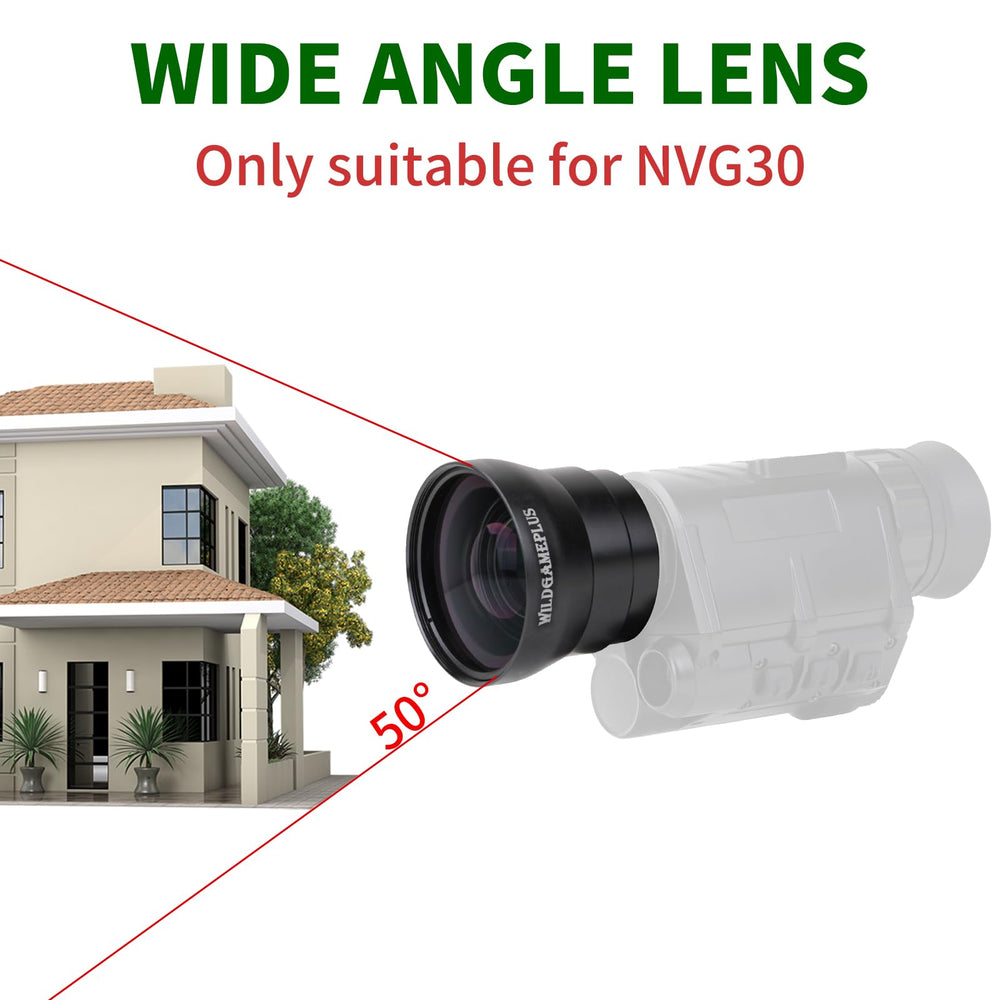 WildGamePlus NVG30 in-use setup demonstrates 50° field of view