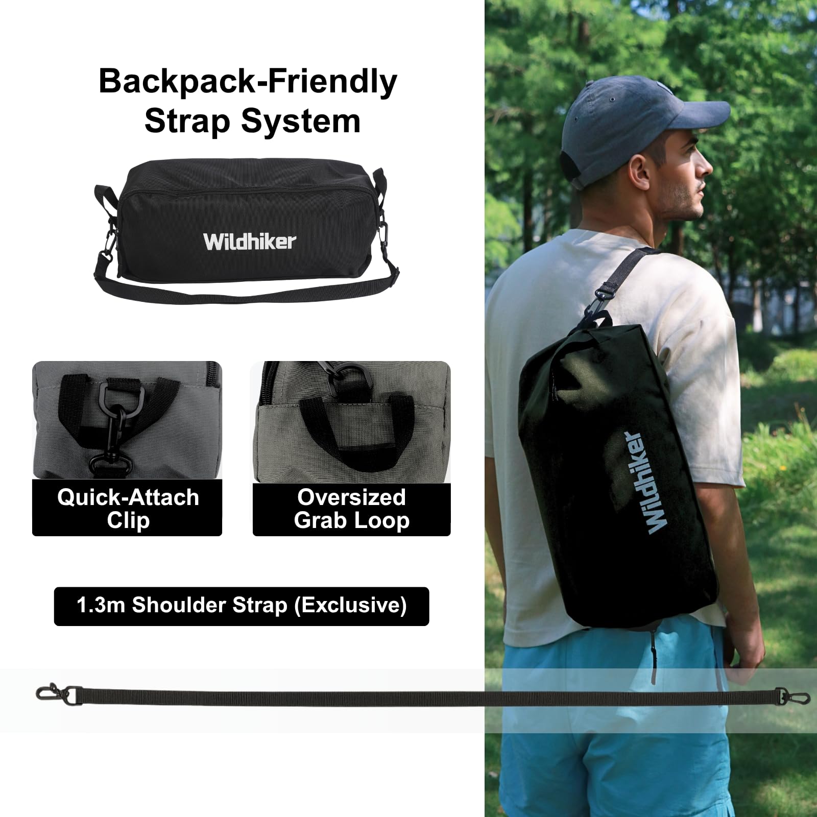 Wildhiker anti-sink pads prevent sinking on soft ground.