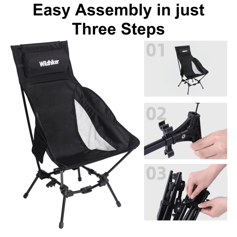 Wildhiker chair suited for festivals, beaches, and indoor reading alike.