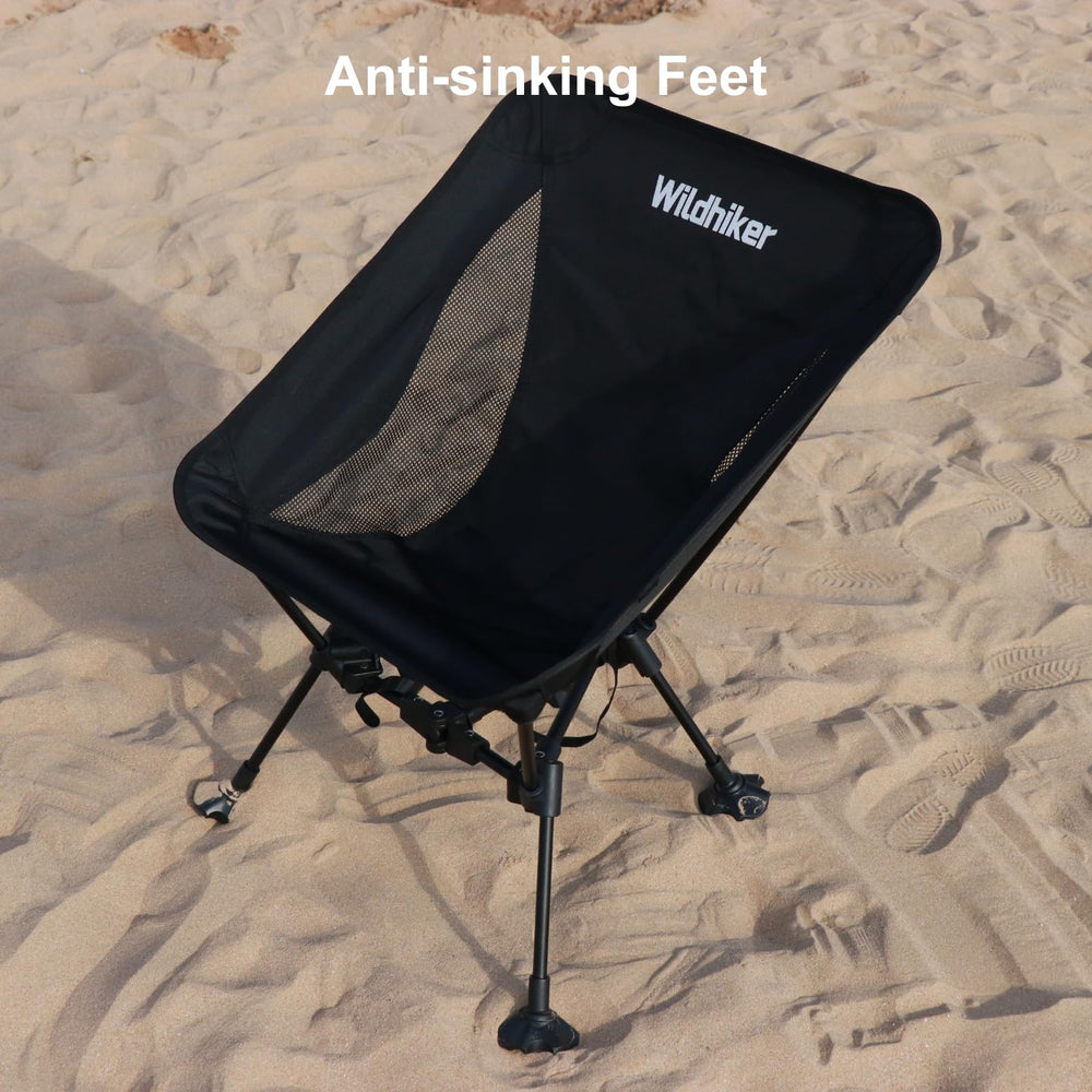 Wildhiker ultralight chair breathable mesh back offers cool, comfortable seating
