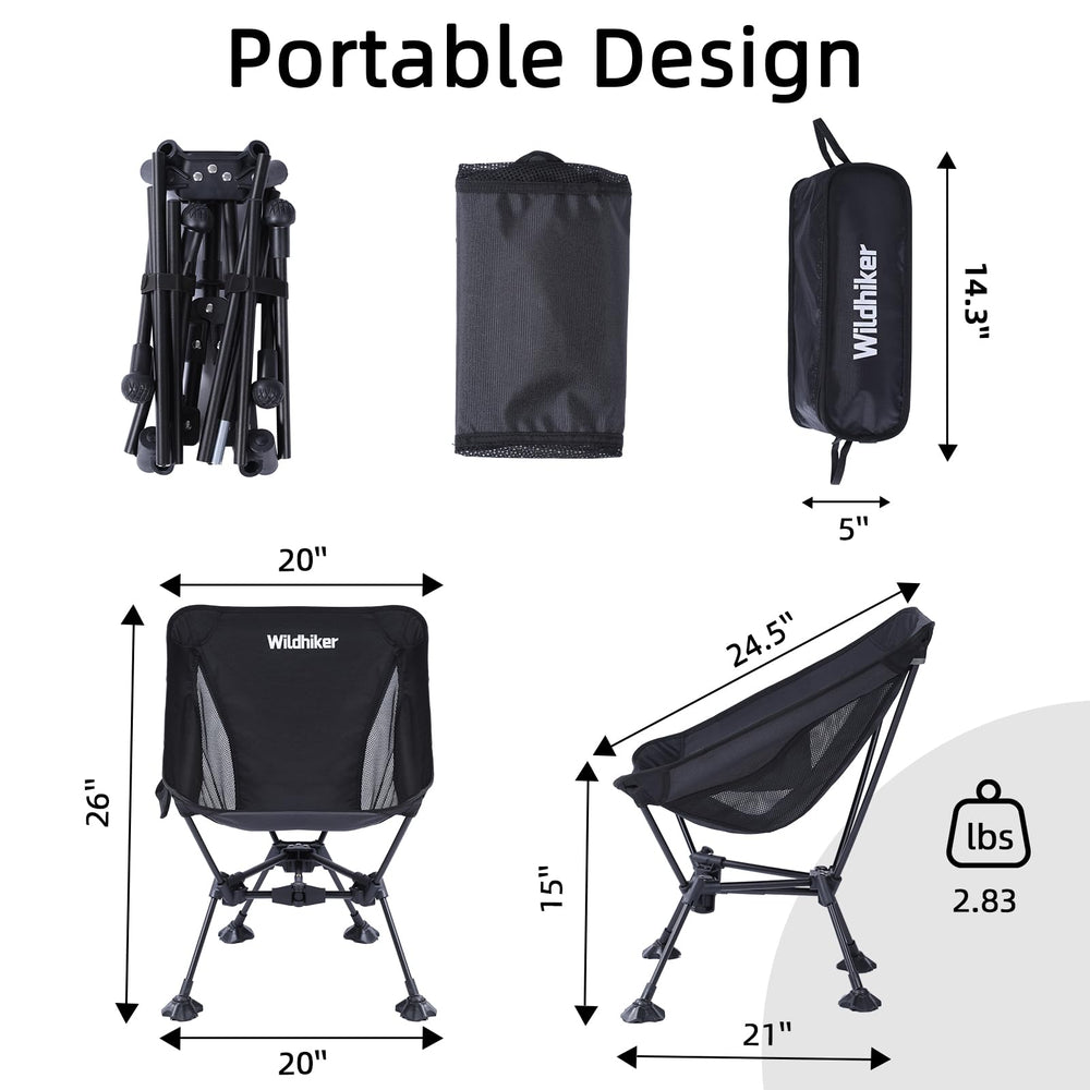 Wildhiker ultralight chair triangular frame visible for durable lightweight design