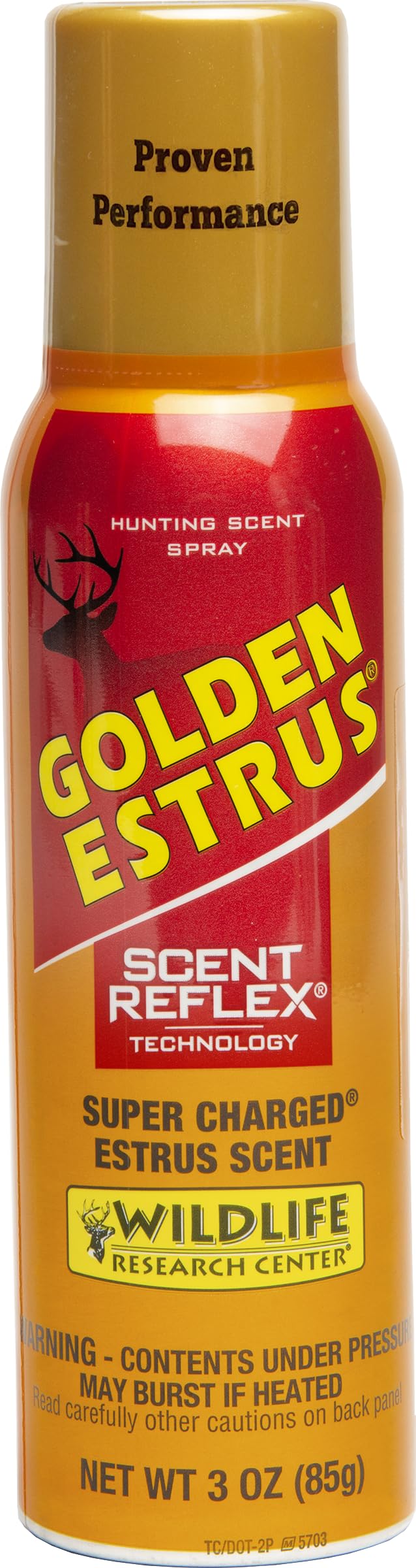 Wildlife Research Center 404-3 Golden Estrus Spray bottle for field scenting with premium doe urine.