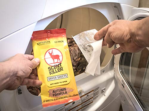 Wildlife Research Center 580 Scent Killer Autumn Dryer Sheets forest scent detail illustrates subtle fragrance.