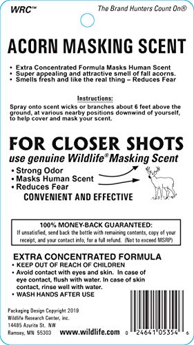 Wildlife Research Center Acorn Masking Scent in hunter's woods environment
