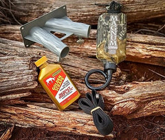 Wildlife Research Center branch holder with mounting strap ready for two-branch setup.