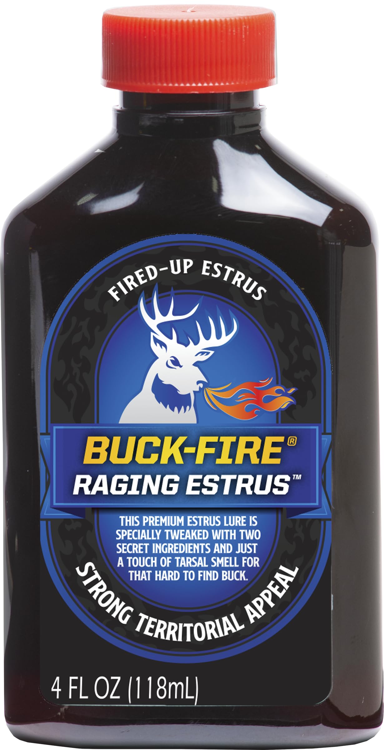 Wildlife Research Center Buck-Fire Raging Estrus bottle attracts mature bucks during rut.
